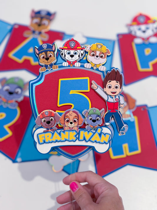 Patrol Pups Cake Topper, Patrol Pups Birthday Party Theme, Patrol Pups  Banner