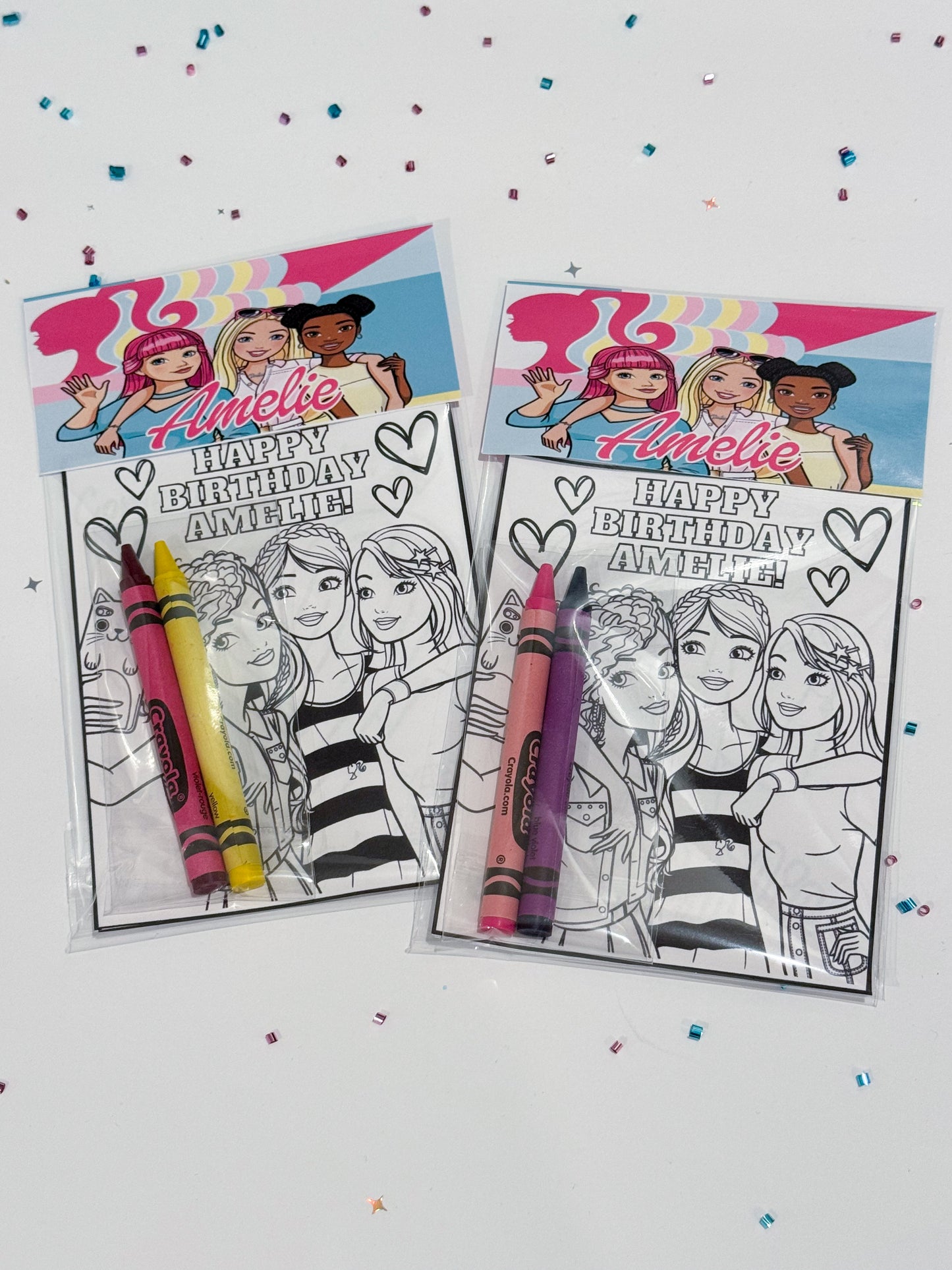 Barbie & Friends Coloring Kits, Barbie & Friends Activity Worksheets, Barbie Party Favors