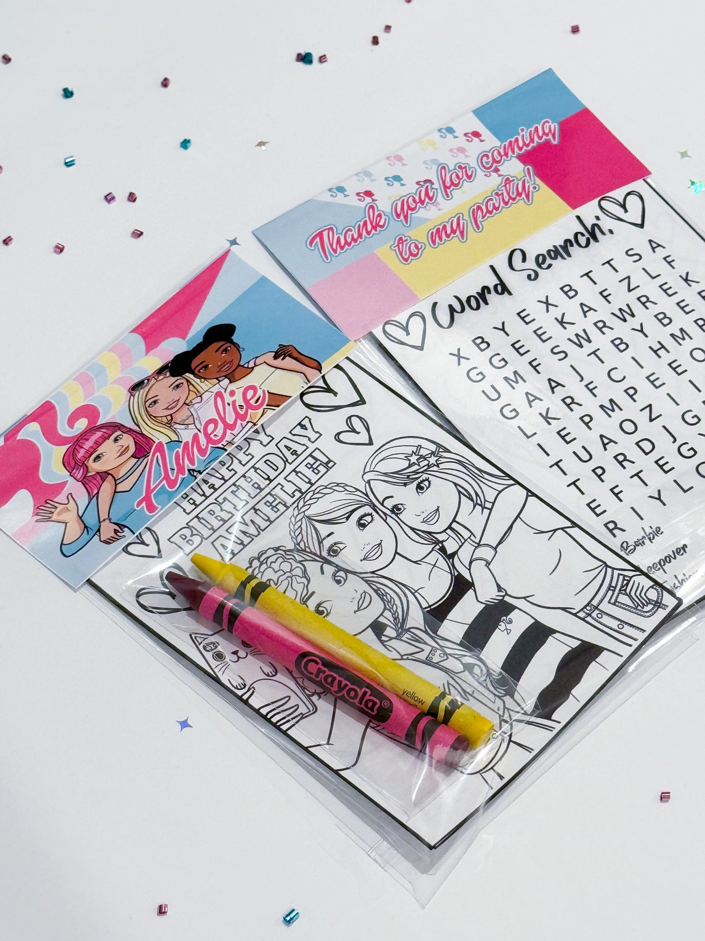 Barbie & Friends Coloring Kits, Barbie & Friends Activity Worksheets, Barbie Party Favors