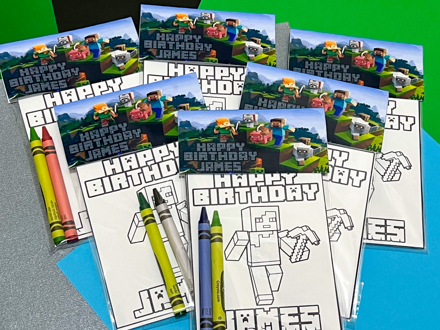 Minecraft Coloring Kits, Minecraft Activity sheets, Minecraft Party Favors