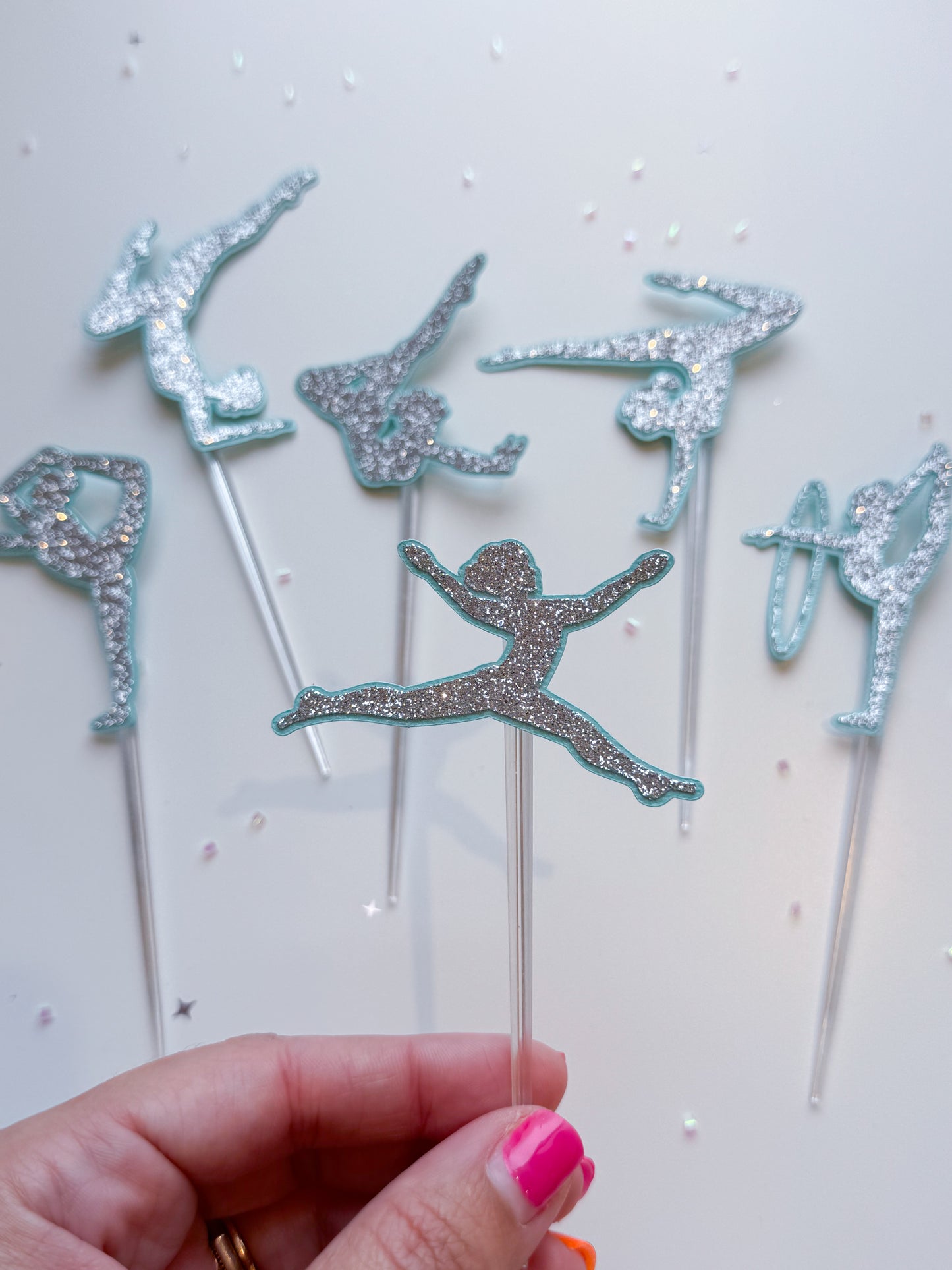 Mint Green/Blue Gymnastic Cake Topper, Gymnastic Birthday Party, Gymnastic Party