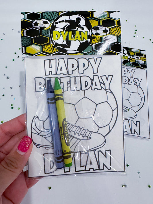 Soccer Theme Coloring Kits, Soccer Activity WorkSheets, Soccer Party Favors