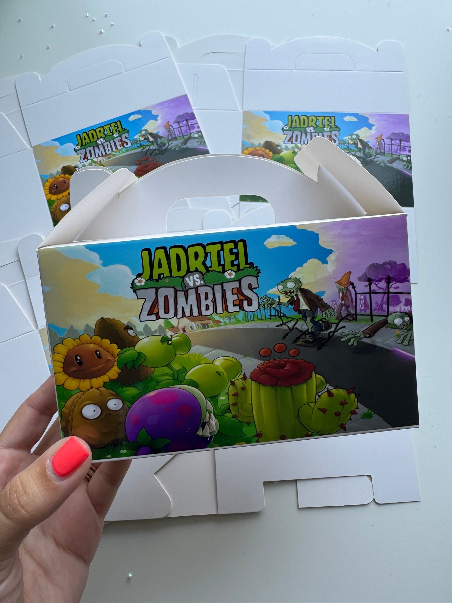 Plants Vs Zombies Custom Party Boxes , Custom Gable Boxes, Custom Party Favors Boxes