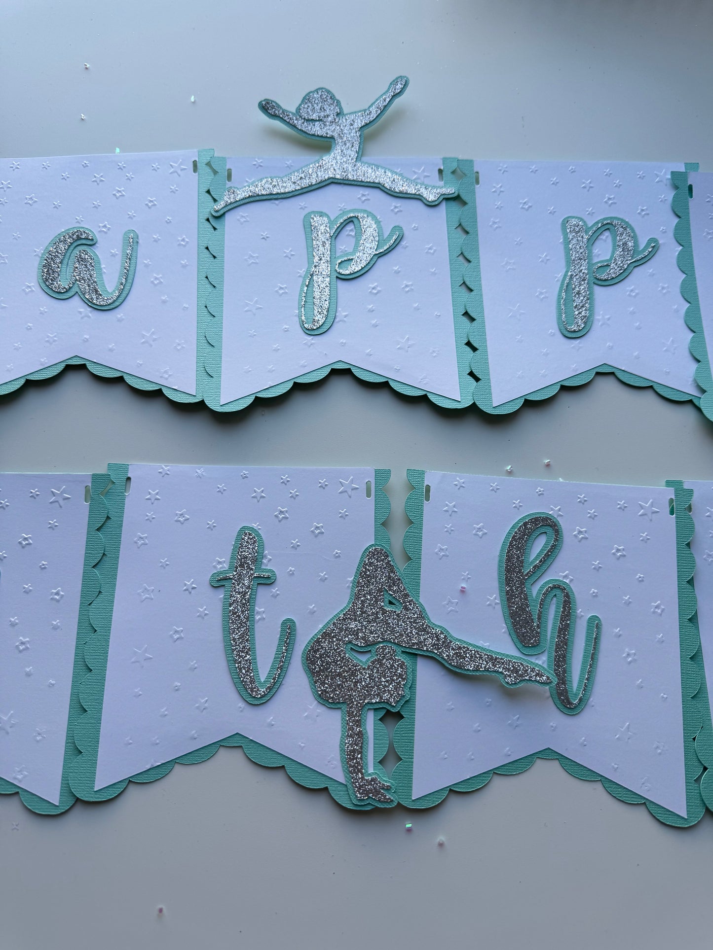 Mint Green/Blue Gymnastic Cake Topper, Gymnastic Birthday Party, Gymnastic Party