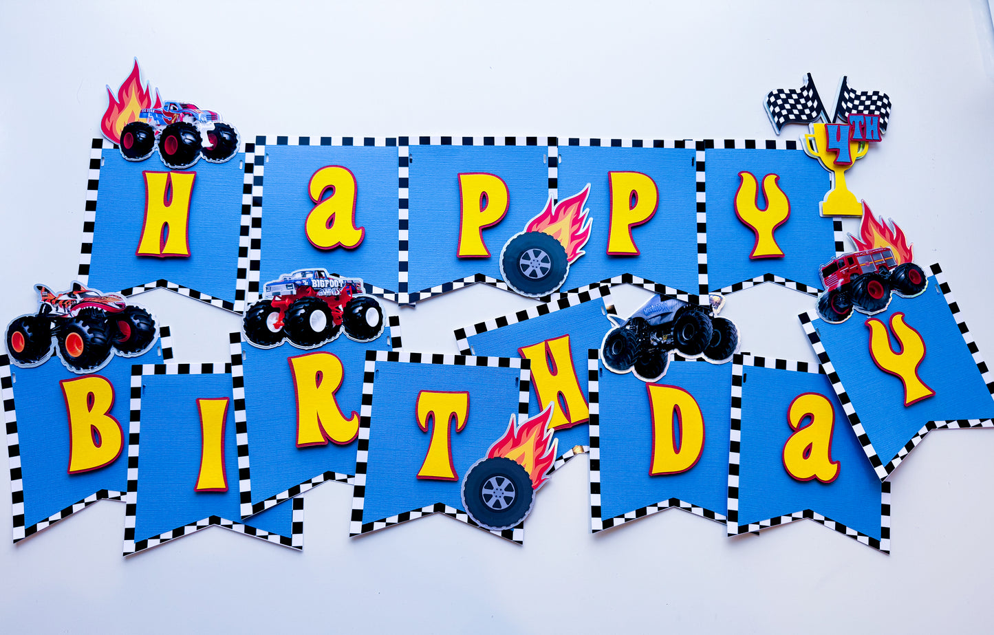 Monster Trucks Cake Topper, Monster Trucks Birthday Party, Monster Trucks Banner, Monster Trucks Party Favors