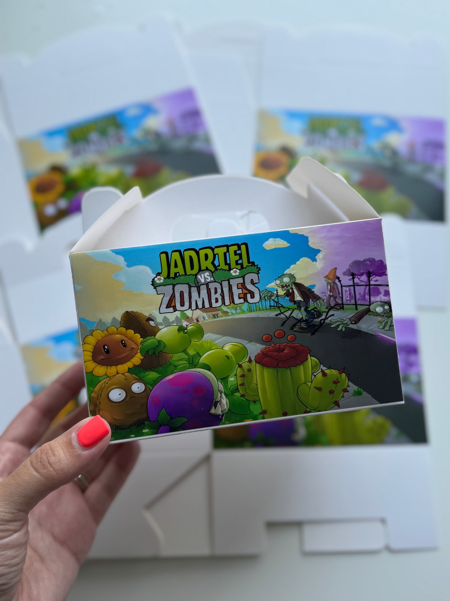 Plants Vs Zombies Custom Party Boxes , Custom Gable Boxes, Custom Party Favors Boxes