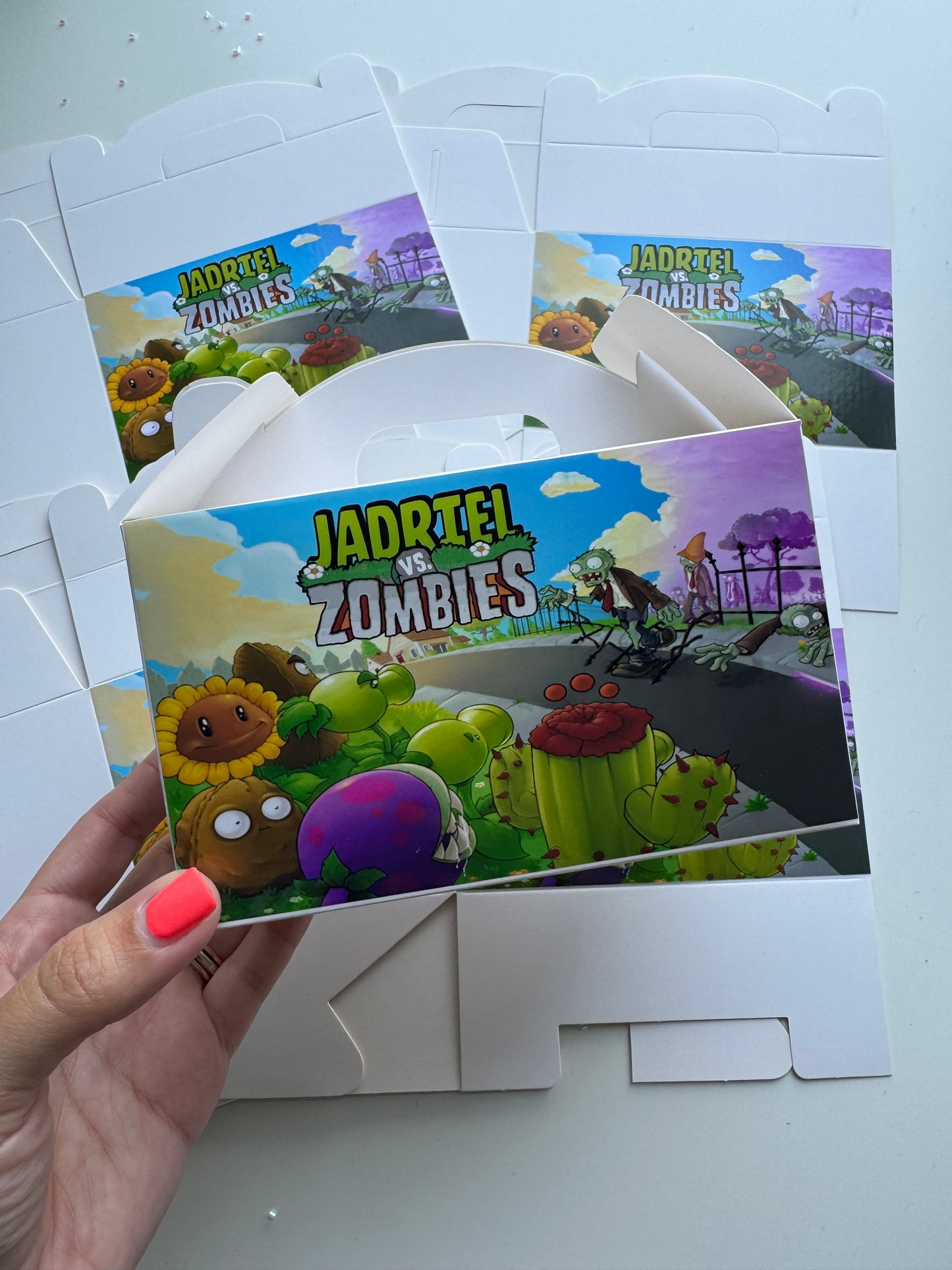 Plants Vs Zombies Custom Party Boxes , Custom Gable Boxes, Custom Party Favors Boxes