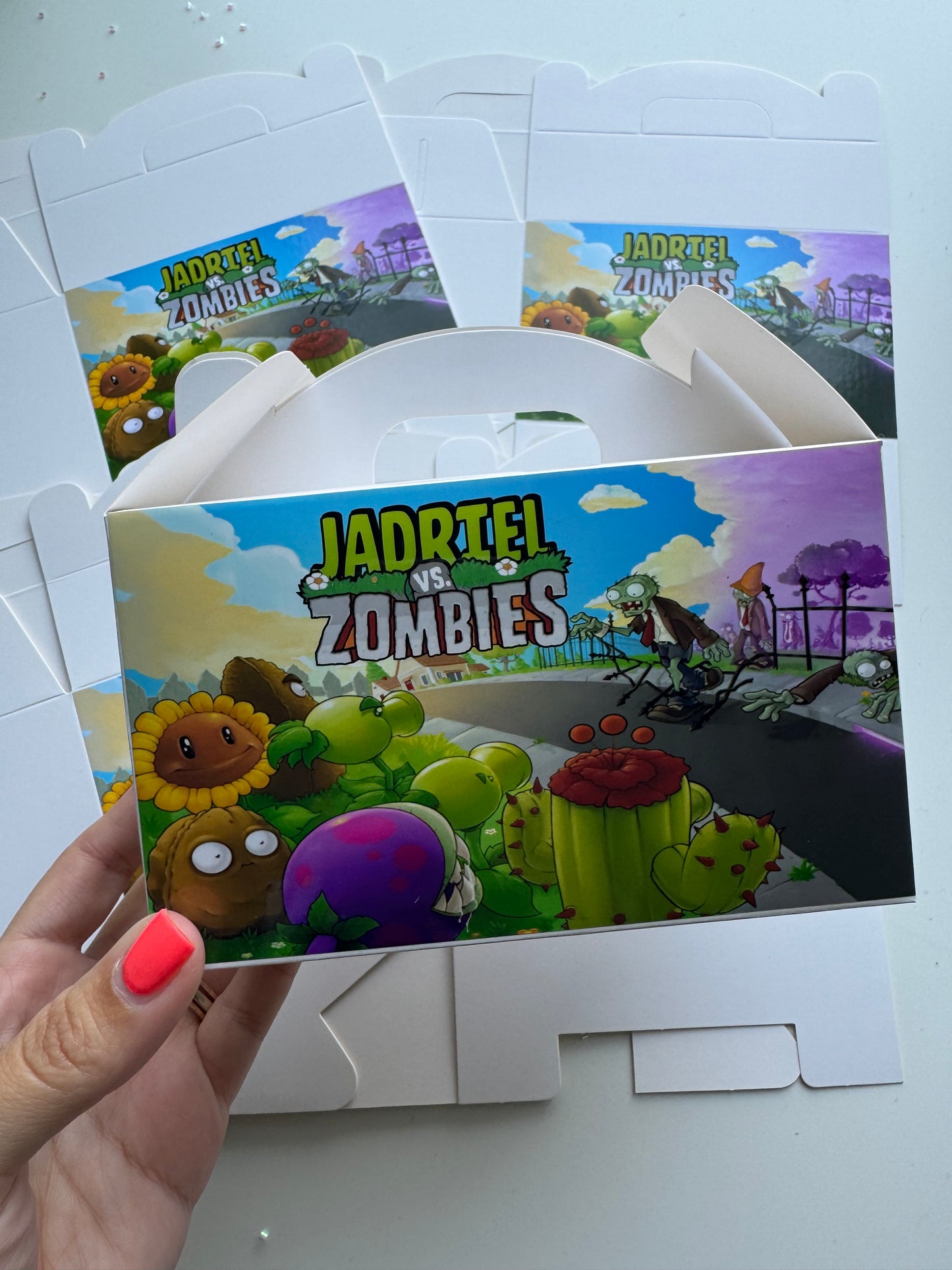 Plants Vs Zombies Custom Party Boxes , Custom Gable Boxes, Custom Party Favors Boxes