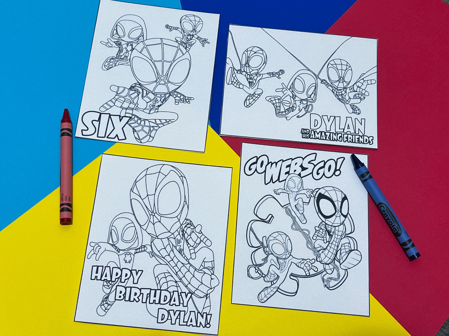 Spidey & His Amazing Friends Coloring Kits, Spidey Party Favors