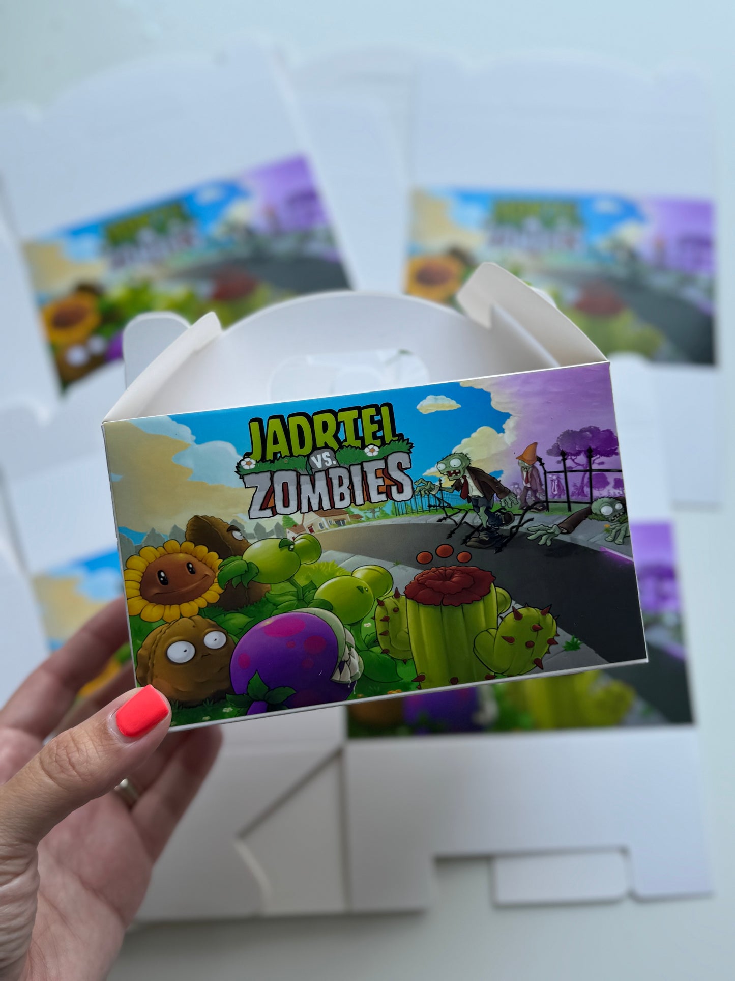 Plants Vs Zombies Custom Party Boxes , Custom Gable Boxes, Custom Party Favors Boxes