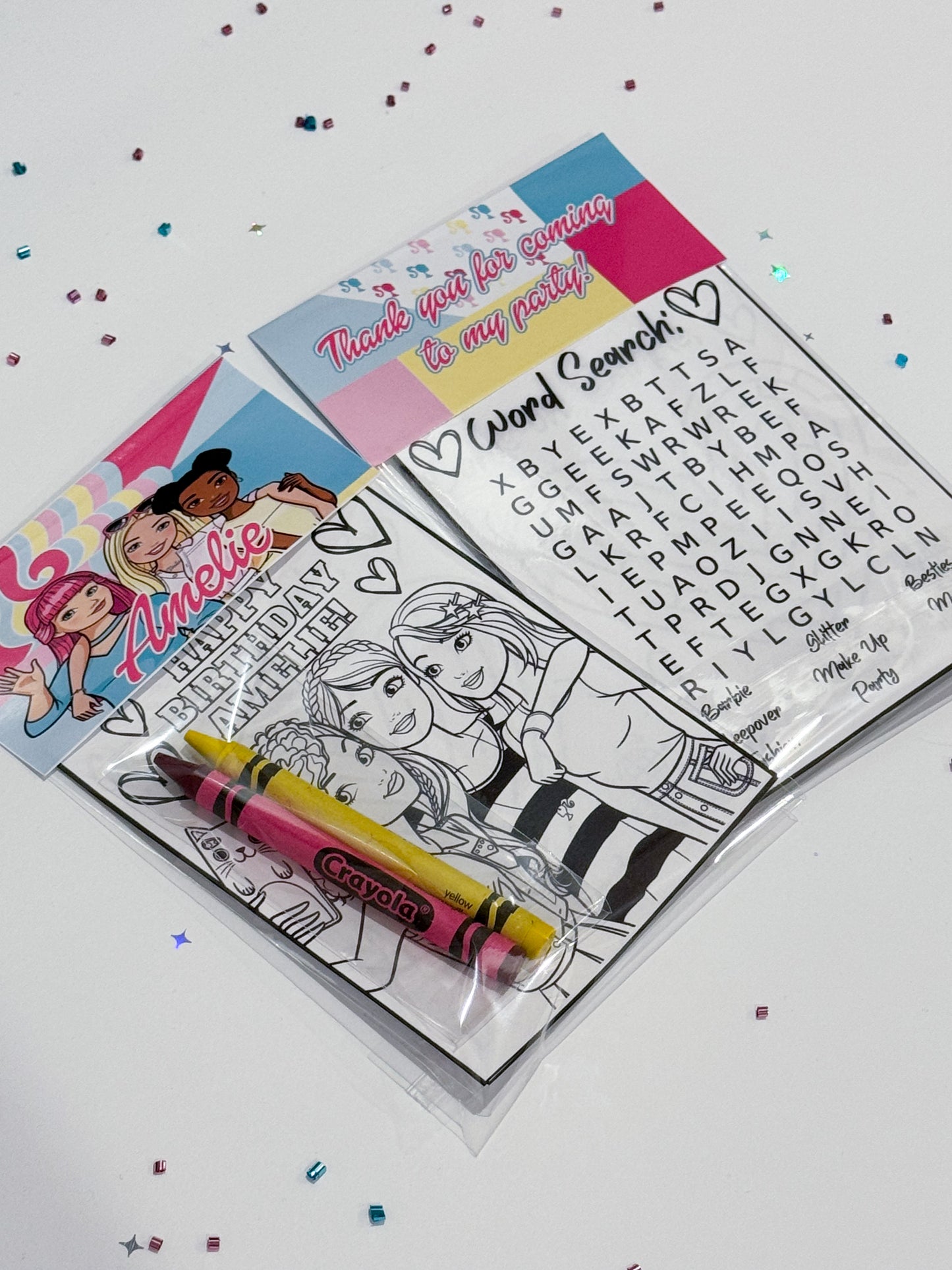 Barbie & Friends Coloring Kits, Barbie & Friends Activity Worksheets, Barbie Party Favors