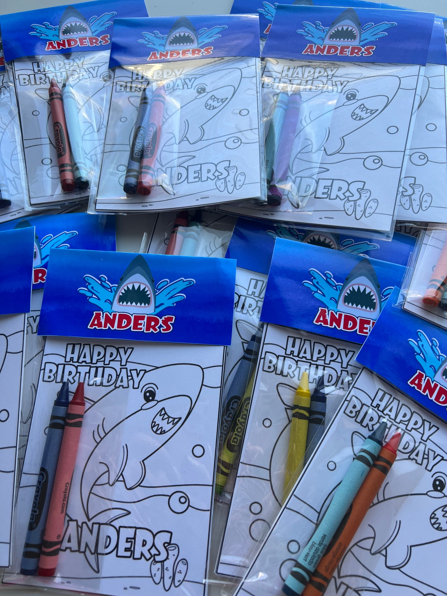 Shark Coloring Kits, Shark Party Favors, Shark Birthday Theme Favors