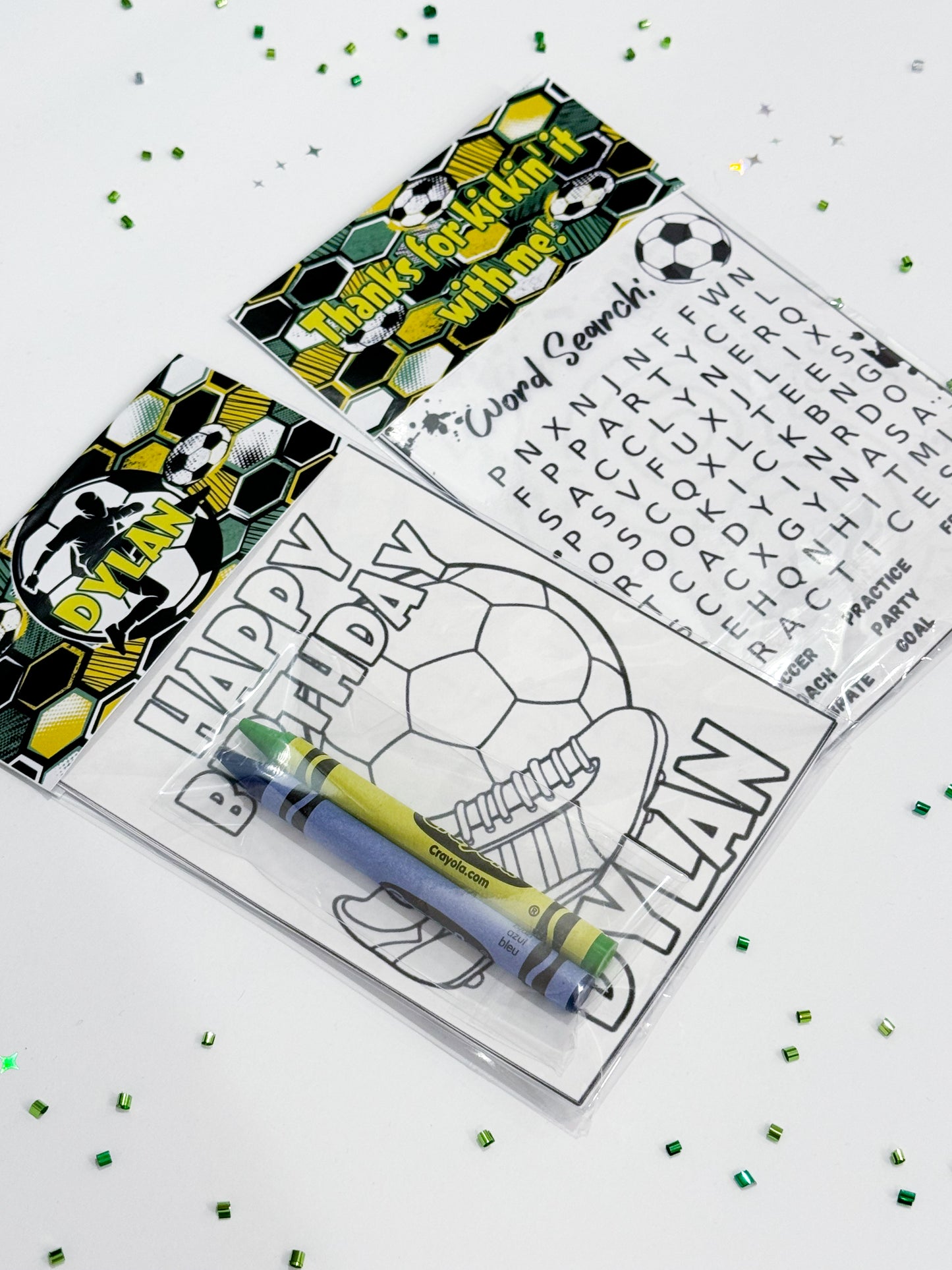 Soccer Theme Coloring Kits, Soccer Activity WorkSheets, Soccer Party Favors